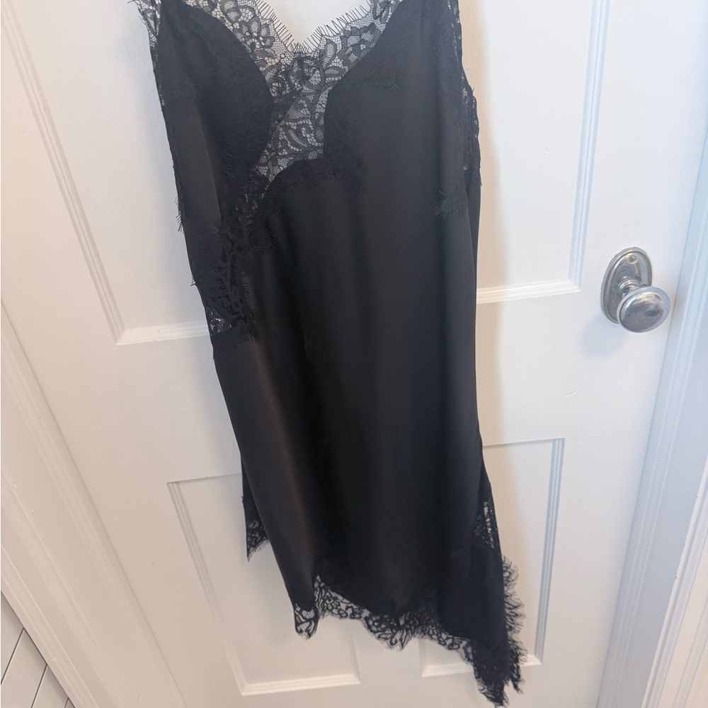 Zara Black Lace Trim Chemise